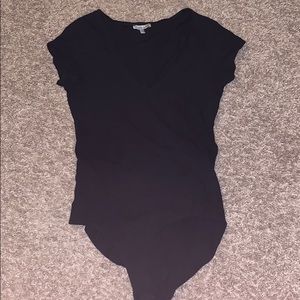 Black V-neck Body Suit